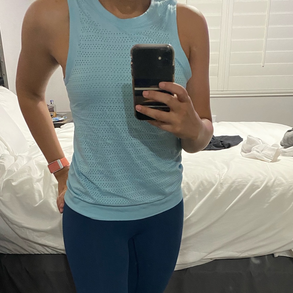 Light blue Lululemon muscle tank